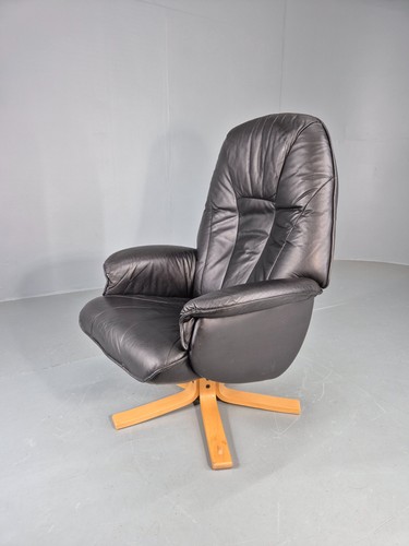 Vintage leather swivel recline - vintage,