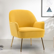 Mustard Velvet Armchair Swivel