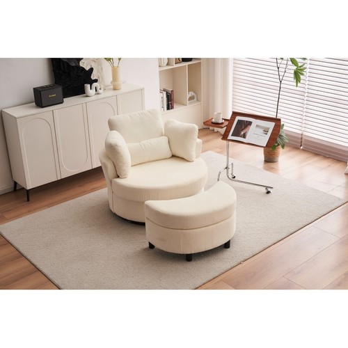 Swivel armchair with curved - swivel,