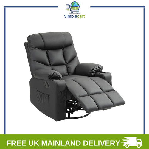 Leather manual recliner - pu,